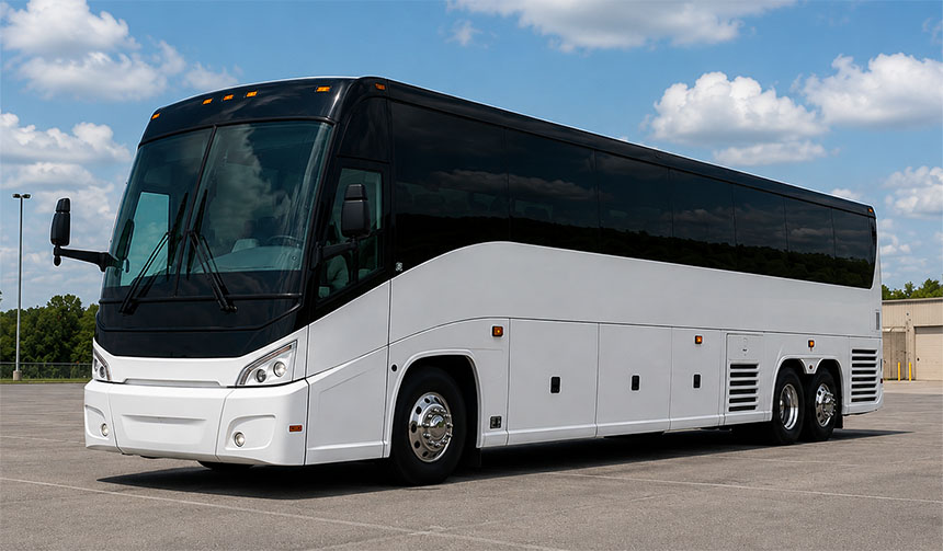 56-passenger charter bus available for charter in Carmel, IN